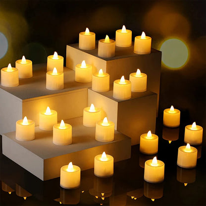 GlowLite Flameless LED Tealights – Set of 24 for Weddings, Parties & Romantic Décor - Flamora 